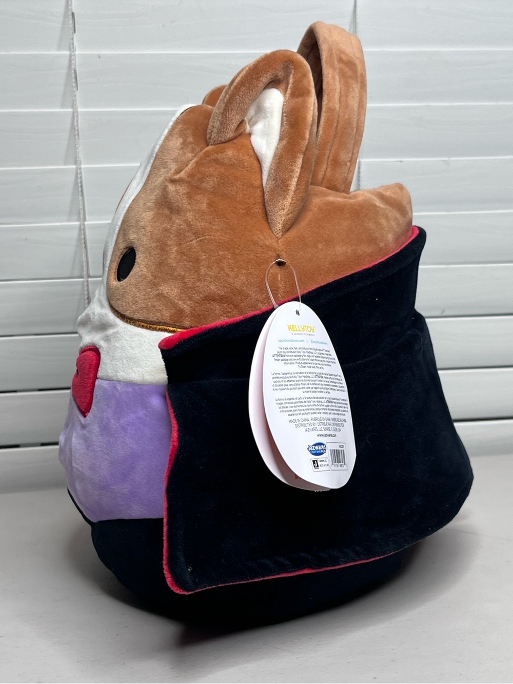 NWT Squishmallows Reginald the Vampire Corgi Treat Pail Soft Plush Bucket - Picture 6 of 14